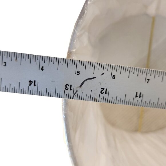 White Lamp Shade With Gold Harp Fitting Parts 13.5" Diameter X 10" Height - Picture 5 of 11